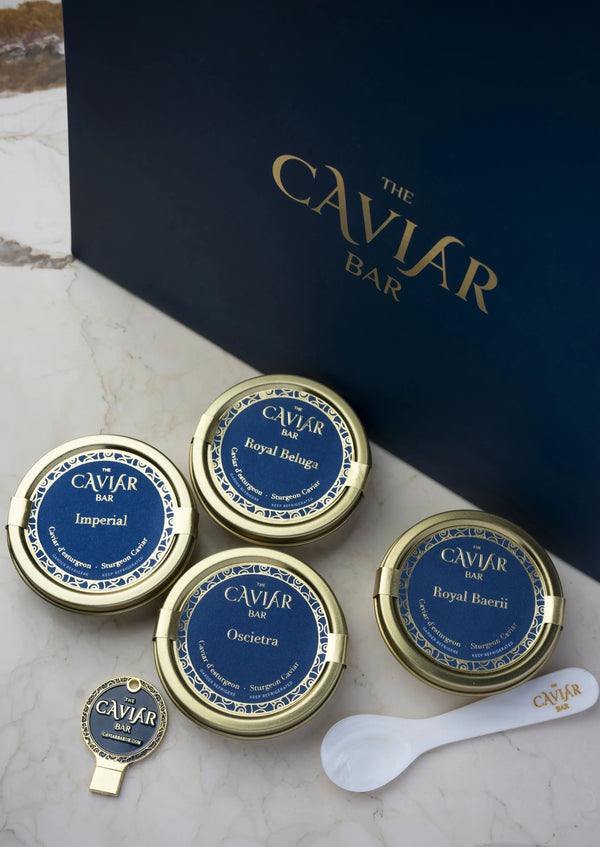 The Caviar Bar Collection — four caviar varieties, complete tasting set